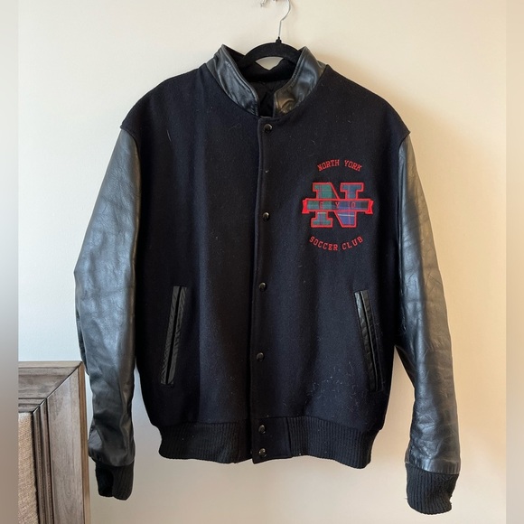 Avon Sportswear Wear & Tear Vintage Wool `North York Soccer team’ Varsity Jacket - Picture 2 of 16